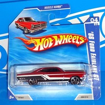 Hot Wheels 2010 Short Card Muscle Mania #90 &#39;66 Ford Fairlane GT Red w MC5s - $5.00