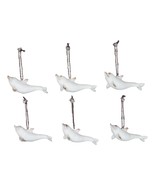 Set Of 6 Antique White Dolphins Ocean Marine Wall Hanging Decor Tree Orn... - $61.50 CAD