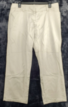 Ann Taylor Dress Pants Womens Size 8 White Cotton Wide Leg Flat Front Li... - £14.01 GBP