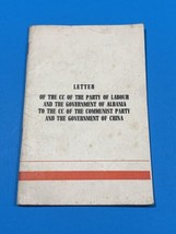 OLD ALBANIA BOOK BROCHURE-LETTER OF CC OF PLA TO CC COMUNIST PARTY OF CH... - $17.82