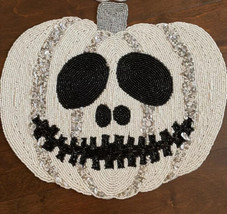 X4 Christian Siriano Halloween Beaded Placemat Charger Spooky Jack O Lantern - £83.73 GBP