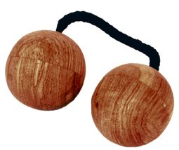 Fair Trade Wood Wooden Shaker Natural Tandem Ball Pair Duo - £16.67 GBP