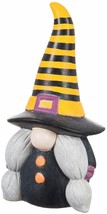 Gnome 2CG341 Witch 9&quot; H Ceramic Witchy Garden Statuary Orange Stripes - £22.13 GBP