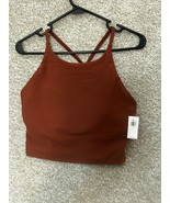 Old Navy Active PowerPress Med Support Strappy Sports Bra Burnt Orange S... - $18.99