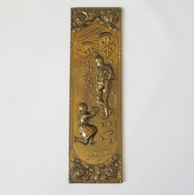 Vintage Elpec Brass Plaque Raised Relief 3D Repousse Venetian Musicians ... - $27.69