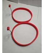 Silicone Pancake Ring Set 2 Nonstick Breakfast Pancake Molds 6 Inch Red - $7.67