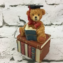 Vintage Price Products Graduation Teddy Bear Trinket Dish Book Library Themed - £7.86 GBP