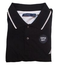 AUTHENTIC NAUTICA BIG &amp; TALL  SIZE 2XL 3XL 4XL  BLACK COTTON BLEND POLO ... - $41.90