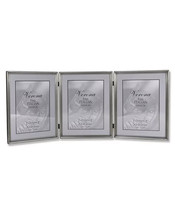 LAWRENCE FRAMES 11580T Brushed Pewter Bead Hinged Triple Picture Frame  8&quot; x 10&quot; - £18.07 GBP