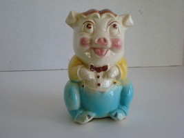 Royal Copley  &quot;Pig With a Wig&quot;  Piggy Bank - £23.92 GBP