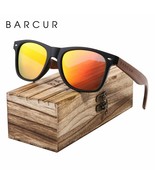 BARCUR Black Walnut Sunglasses High Quality Anti Blue Night Vision Men W... - £32.18 GBP