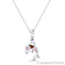 Dolphin Sealife Charm Boho Beachbum Mother-of-Pearl .925 Sterling Silver Pendant - £11.96 GBP+