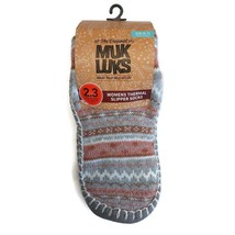 MUK LUKS Womens Thermal Slipper Socks S/M Shoe Size 5/7 Multi-Color Cozy Warm - £16.88 GBP