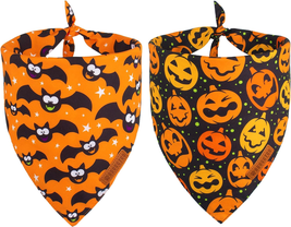 Halloween Dog Bandana, Halloween Pumpkin Bat Dog Scarf, Premium Durable Fabric, - £14.11 GBP