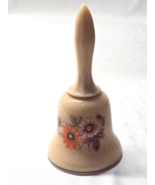 Vintage WESTMORELAND 5.25&quot; Glass Bell Hand Painted Wildflowers On Almond... - $10.98
