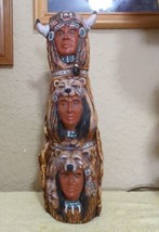 Vintage Ceramic Totem Native American Cougar Bear Medicine Man Hand Pain... - $41.58
