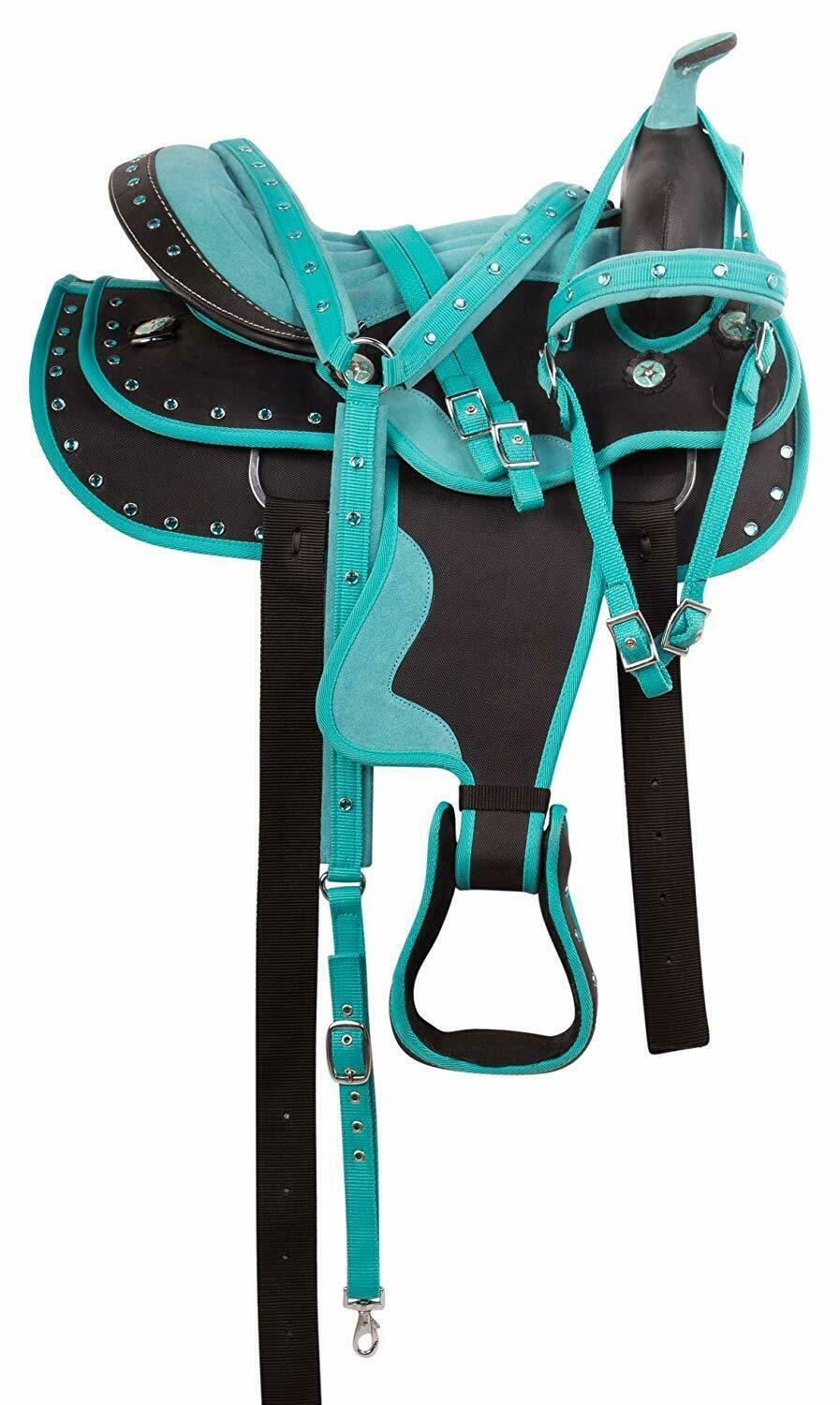 New Synthetic Western Barrel Racing Trail Horse Saddle Size 12" To 18" Inch - $245.00 - $325.00