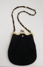 Vintage Bellido for Susan Gail Black Suede Handbag Shoulder Bag Purse Spain - £71.35 GBP