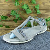 ECCO  Women Gladiator Sandal Shoes Gray Leather Size 41 Medium - £19.41 GBP