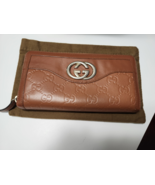 Gucci Interlocking G's GG & Red Apples Grey-Brown Leather Bi-Fold Wallet - $435.38 CAD