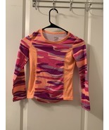 Danskin Now Girls Long Sleeve Shirt Pink Orange With Thumb hole Size 6-6X - $21.56