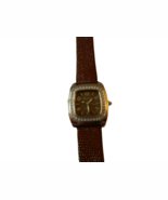 Genevex brown leather ladies quartz watch - new in box, needs battery  - $278.27 MXN
