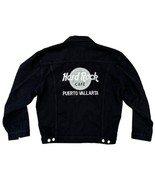 Hard Rock Cafe Puerto Vallarta Black Denim Jacket Sz S - $54.31 CAD