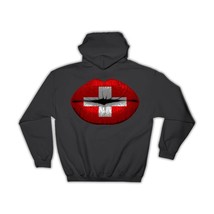 Lips Swiss Flag : Gift Hoodie Switzerland Expat Country For Her Woman Feminine W - £28.30 GBP