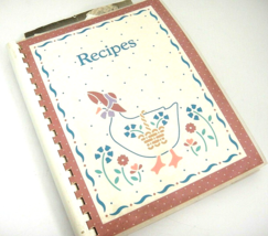 Recipe Book File with Pockets Holder 1987 with Recipes Vintage Plastic C... - $14.84