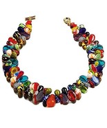 Czech Glass Teardrop Necklace 18&quot; Mint - $753.73 MXN