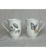 2 Lenox Butterfly Meadow Eastern Tailed Blue Cups Butterfly Flowers 8 oz... - $12.61