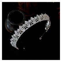 Shiny Leaf-shaped Crystal Headdress Lengthened Tiaras Bridal Crown Wedding Hair  - £94.00 GBP