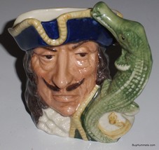Vintage Royal Doulton Character Jug Capt. Hook #D6601 Small 4&quot; Size 1964 - GIFT! - £90.99 GBP