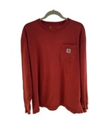 Carhartt Orange Original Fit Long Sleeve Spell Out Shirt Men’s Large - $23.70 CAD