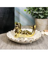Ebros Golden Mermaid Ceramic Ring Accessory Jewelry Holder Vanity Display - $20.49