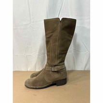 Clarks Derby Palace Brown Suede Leather Tall Riding Boots 34930 Sz 8 - £30.84 GBP