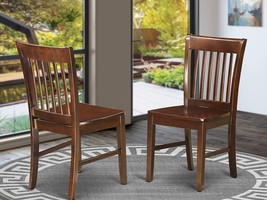 Set Of 2 East West Furniture Norfolk Modern Dining Chairs With A Wooden Seat And - £135.21 GBP