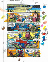 Original 1999 Superman Adventures 36 color guide comic book art page 8:D... - $46.07