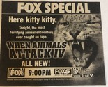 When Animals Attack IV Print Ad Advertisement Fox 5 Atlanta Tpa14 - £4.72 GBP