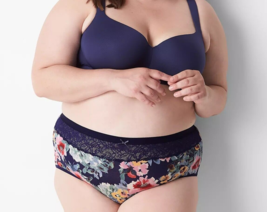 Lane Bryant CACIQUE Cotton Lace Waist SeXy Brief Panty FLORAL Plus 30/32... - $15.03