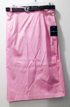 Sag Harbor Pink Aline Stretch Skirt &amp; Belt - Ladies Size 8 - New W/Tags ... - £9.41 GBP