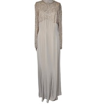 Cream Beaded Long Sleeve Maxi Dress Size 8 - £93.08 GBP