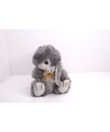 Dan Dee Bunny Rabbit Plush 7&quot; Gold Bow Gray &amp; White Stuffed Animal - $225.61 MXN