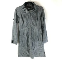 Columbia Shirt Dress Cowl Neck Pockets Mini Chambray Long Sleeve Gray XS - £18.93 GBP