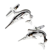 Marlin Cufflinks Nautical Marine Ocean Deep Sea Fishing Fisherman W Gift Bag - £12.05 GBP