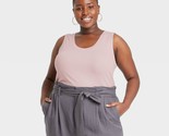 A New Day Women&#39;s Plus Size Slim Fit Tank Top Light Purple 4X - $12.56