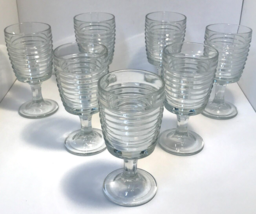 VTG Park Avenue Clear by Anchor Hocking Water Goblets Set of 7 USA disco... - $49.49