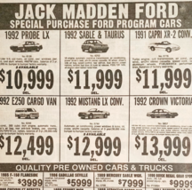 1993 Jack Madden Ford Car Dealership Advertisement Norwood Massachusetts... - $24.99