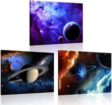 Iknow Foto 3 Piece Canvas Prints Galaxy Stars Abstract Space Wall Art Elements - $44.99