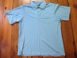 Vintage Red Kap Light Blue Cotton Blend Polo Collared Shirt USA Made L-X... - $24.99